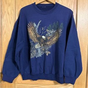 Vintage crew neck sweatshirt with eagle graphic